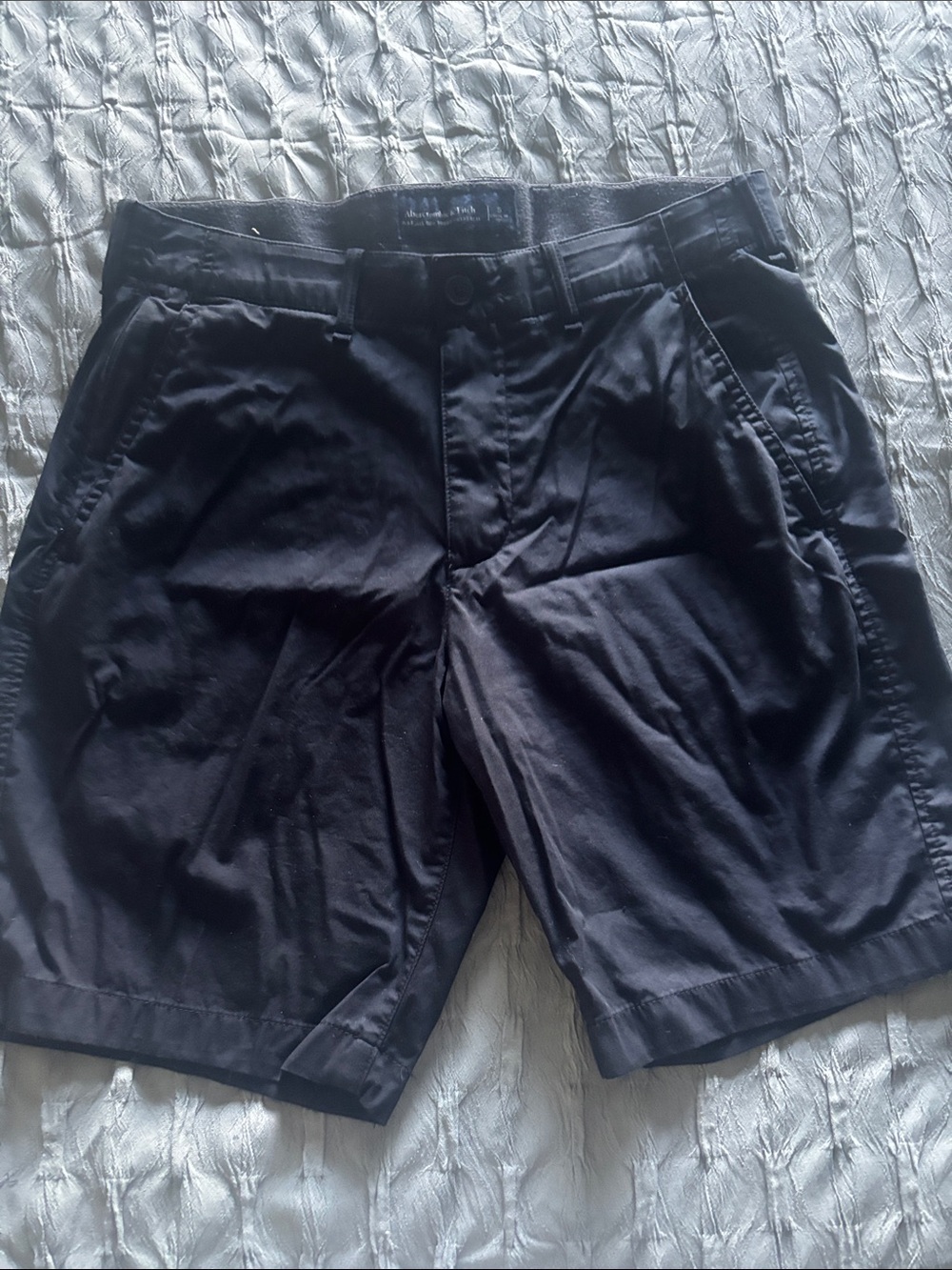 Abercrombie & Fitch Men's Navy Flat-Front Casual Shorts